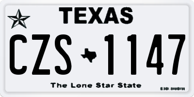 TX license plate CZS1147