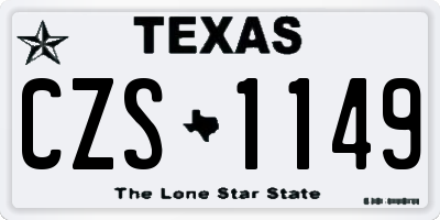 TX license plate CZS1149