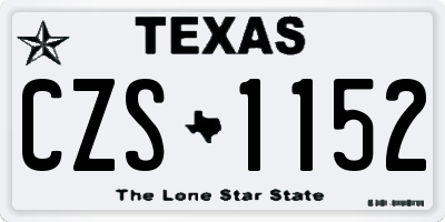 TX license plate CZS1152