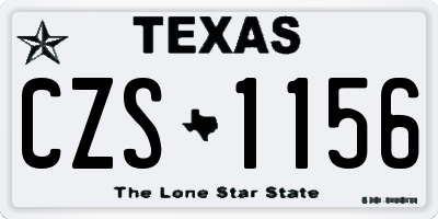 TX license plate CZS1156