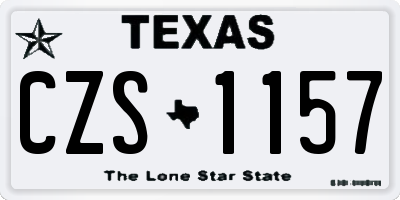 TX license plate CZS1157