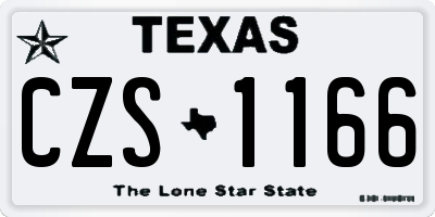 TX license plate CZS1166