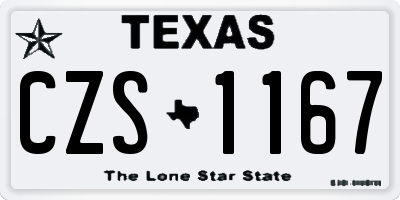TX license plate CZS1167