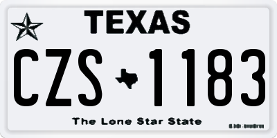 TX license plate CZS1183