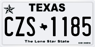 TX license plate CZS1185