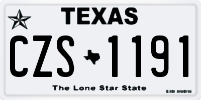 TX license plate CZS1191