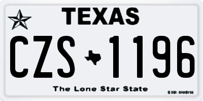 TX license plate CZS1196