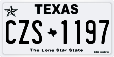 TX license plate CZS1197