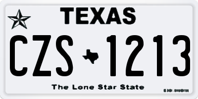 TX license plate CZS1213