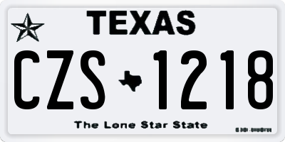 TX license plate CZS1218