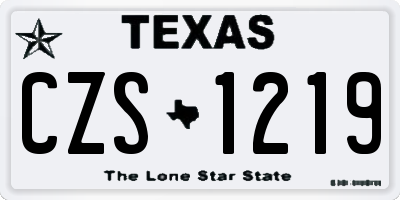 TX license plate CZS1219