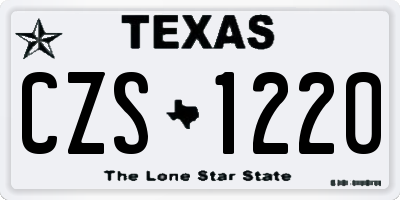 TX license plate CZS1220