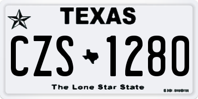 TX license plate CZS1280