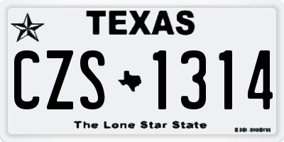 TX license plate CZS1314