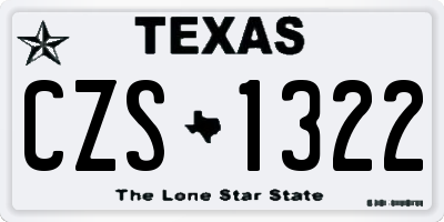 TX license plate CZS1322