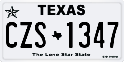 TX license plate CZS1347