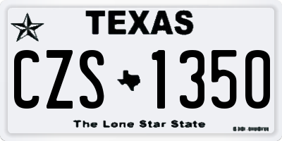 TX license plate CZS1350