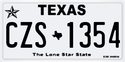 TX license plate CZS1354