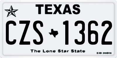 TX license plate CZS1362