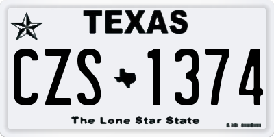 TX license plate CZS1374