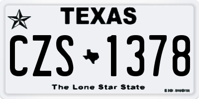TX license plate CZS1378