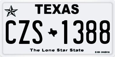TX license plate CZS1388