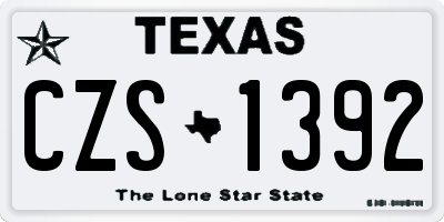TX license plate CZS1392