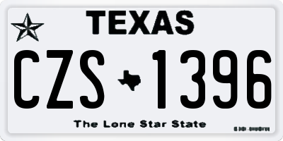 TX license plate CZS1396