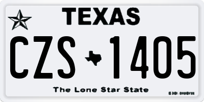 TX license plate CZS1405