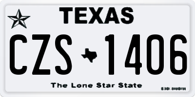 TX license plate CZS1406