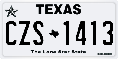 TX license plate CZS1413