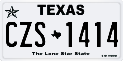 TX license plate CZS1414