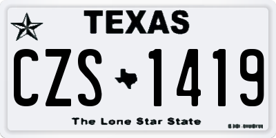 TX license plate CZS1419
