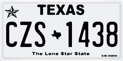 TX license plate CZS1438