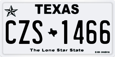 TX license plate CZS1466