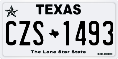TX license plate CZS1493