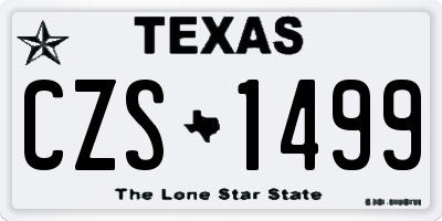TX license plate CZS1499