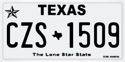 TX license plate CZS1509