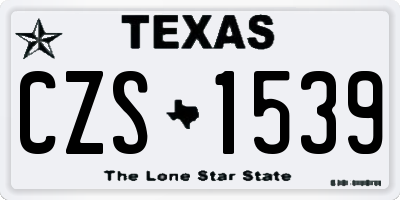 TX license plate CZS1539