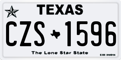 TX license plate CZS1596