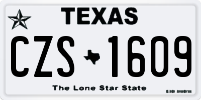 TX license plate CZS1609