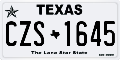 TX license plate CZS1645