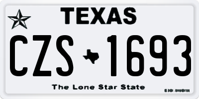 TX license plate CZS1693