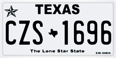 TX license plate CZS1696