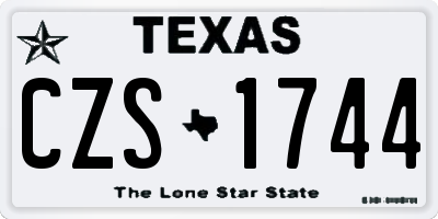 TX license plate CZS1744
