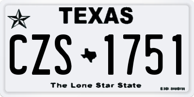 TX license plate CZS1751