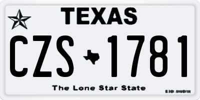 TX license plate CZS1781