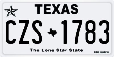TX license plate CZS1783