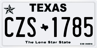 TX license plate CZS1785