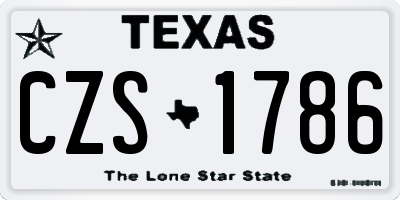 TX license plate CZS1786